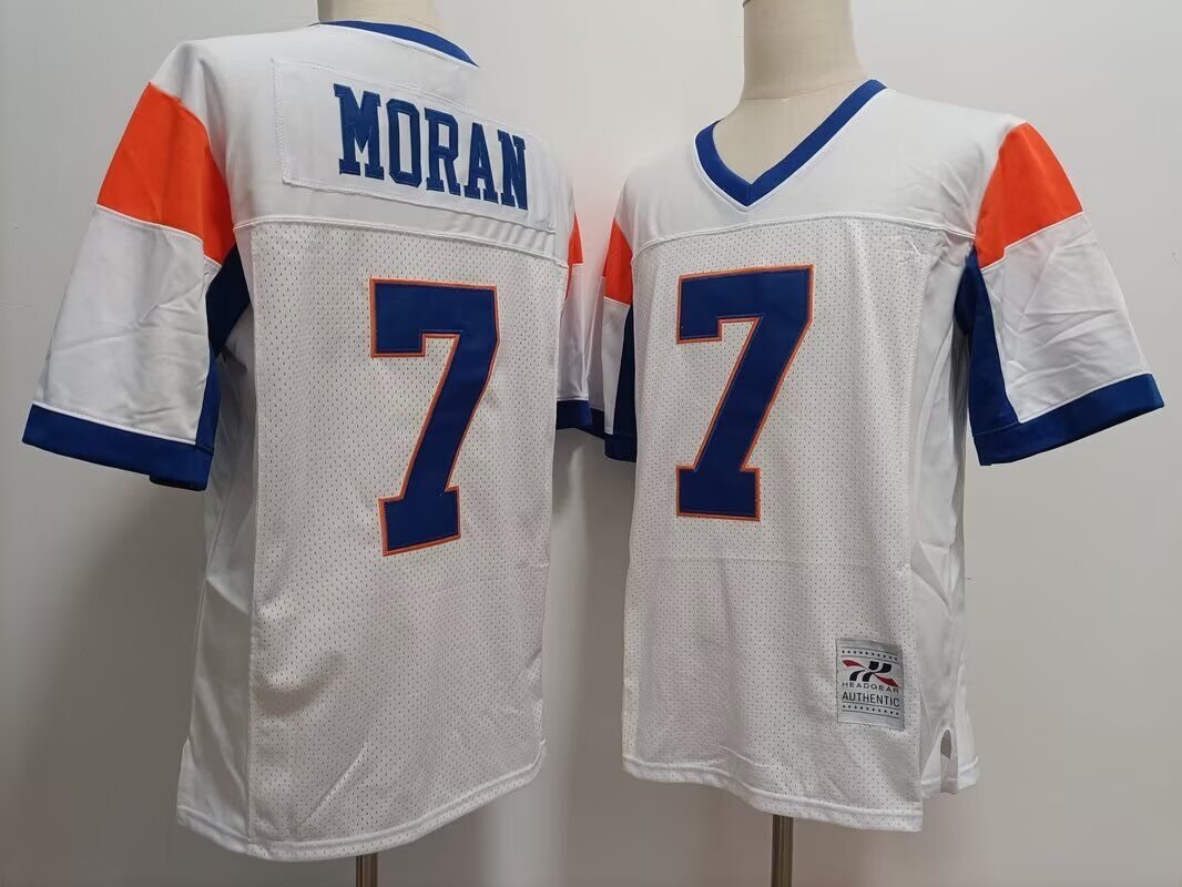 Men The Blue Mountain State Movie #7 Moran white 2024 Nike NCAA jersey->->NCAA Jersey